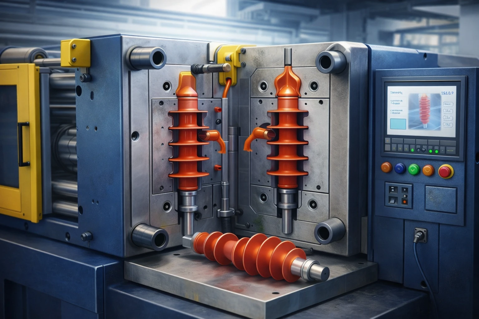 Injection mold for composite insulators